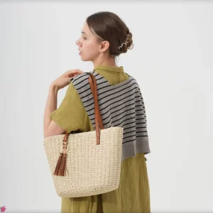 Straw Bags for Women M Size Travel Straw Totes Bag Woven Summer Handmade Shoulder Bag Handbag