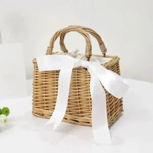 Straw Bucket Bag New Stylish Straw Bag Fashion Hand woven Straw Basket Bag for Women