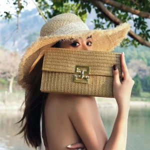 Straw Clutch Bag Evening Purse Handbag Handmade Woven Bag Summer Beach Women Clutch Bag Purses