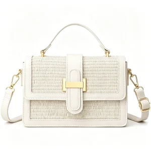 Straw Crossbody Bag Summer Vacation Shoulder Handbag Top Handle Beach Bag for Women