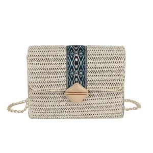 Straw Crossbody Bag Women Straw Shoulder Bag Summer Beach Straw Bag Purse for Travel