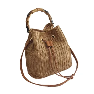 Straw Handbags Bulk Woven Bucket Bags Factory Supply Ladies Beach Bags