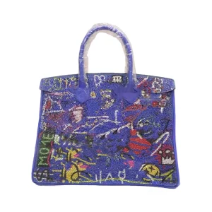 Street Style Crystal Graffiti Handbag Vibrant Colorful Design Luxury Top-handle Bag for Bold Fashionistas