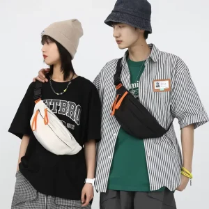 Street Wear Style Boys and Girls Bum Bag Running Belt Bags Multifunction Student Fanny Pack Crossbody Chest Bag for Youth