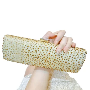 Style European-American Retro Full Diamond Shiny French Diamond-encrusted Evening Bag