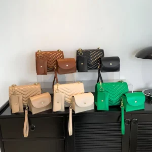 Stylish Flap Designer Handbags Set Chains Women’s Shoulder Bags Purses and Handbags