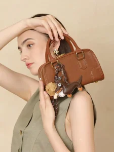 Stylish Genuine Leather Satchel Bag for Women Soft Touch Boston Shape with Gold Hardware for Casual & Formal Occasions