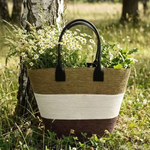 Stylish New Arrival Women Weaving Large Capacity Tote Bag Designer Style Handbag Fashion Shoulder Crossbody Bag for Daily