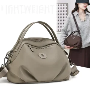 Stylish Nylon Hobo Bag for Women Anti Theft Multi Zipper Crossbody Purse Durable Waterproof Handbag for Work Shopping