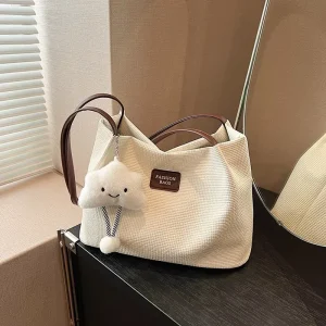 Stylish Winter Daily Tote Bucket Bag Magnetic Clasp Large Capacity PU Women’s Bag Summer All Versatile Simple Shoulder Bag