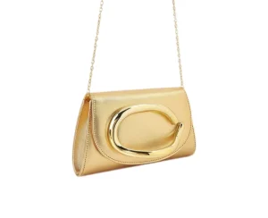 Stylish Women’s Purse Fashionable Evening Clutch Bag with Metallic Chain Strap Single Shoulder Bag for Party Banquet