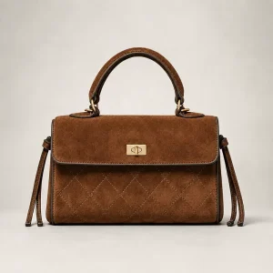 Suede Genuine Leather Shoulder Bags Satchel Quilted Flap Lock Purse Women Designer Luxury Handbag OEM ODM Custom Manufacturer