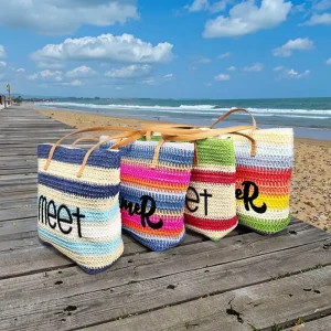 Summer Beach Bags Outdoor Travel Large Capacity Beach Tote Bags Customized Straw Handbag for Beach