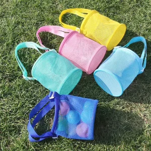 Summer Beach Organza Bucket Bag Fashion Toy Storage Organization Large Capacity Mesh Kids