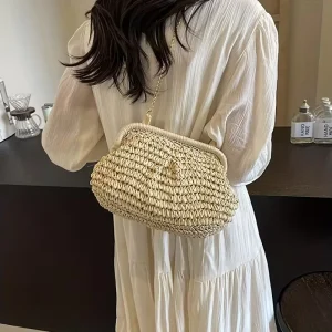 Summer Beach Pouch Clutch Straw Bag Women’s Shoulder Bag