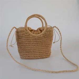 Summer Beach Straw Bags Natural Straw Woven Bag Ladies Fashion Straw Tote Handbag