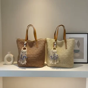 Summer Beach Tote Bag Handwoven Women Shoulder Bag High Quality Large Capacity Designer Straw Bags