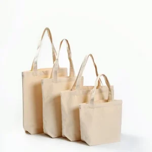 Summer Fashion Canvas Cotton Printed Zipper Closure Bag Custom Logo Recyclable Shopping Tote