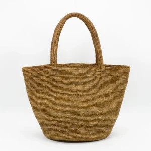 Summer Fashion Tote Bag Portable Khaki Raffia Straw with Custom Logo Open Closure Type