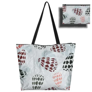 Summer Hawaiian Print Zipper Pouch Pakala Shell Pattern Beach Waterproof Eco Friendly Tyvek Bags for Travel