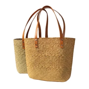 Summer Large Tote Bags Large Capacity Woven Handbags Waterproof Beach Totes Customize Your Logo Handmade Straw Bag for Women