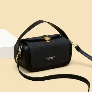 Summer New Arrival Winter Autumn Single Strap PU Lining Cover Contrast Color Stitching Retro Colorblock Shoulder Bag for Women