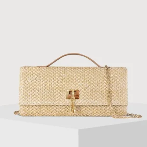 Summer New Design Ladies Straw Handbags Chain Shoulder Bags Ladies Clutch Purses Designer Straw Bags for Women