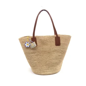 Summer New Designer Women Beach Outdoor Traveling Tote Bag Vintage Japanese Style Woven Straw Drawstring Bucket Shoulder Bag