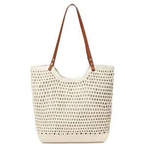 Summer New Exquisite Bucket Bag for Women Large capacity Casual Versatile Woven Cross shoulder Handbag