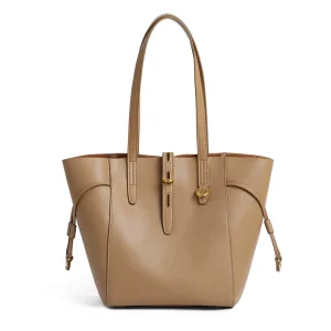 Summer New Genuine Leather Anti Theft Shoulder Bag Large Capacity Tote Bucket Bag Versatile Fashionable Commuting Polyester