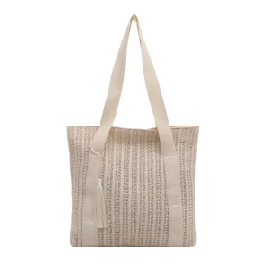 Summer New Hollow Commuter Woven Large Capacity Straw Beach Korean Version Trendy Foreign Style Shoulder Armpit Bag