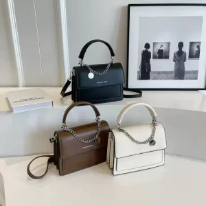 Summer New Trendy PU Small Square Bag Women’s Versatile Top Handle Crossbody Purse Premium Adjustable Strap Mini Handbag for