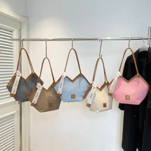 Summer New Vintage Fashionable Large Capacity PU Tote Bag for Women’s Casual Handbag Two Shoulder Underarm Bag