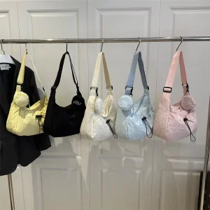Summer Style Large Capacity Tote Bag Simple Solid Color Casual Shoulder Crossbody Bag