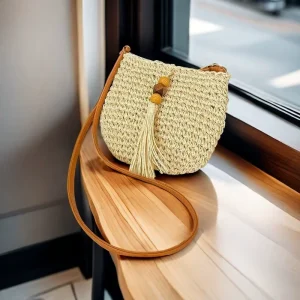 Summer Travel Women’s Straw Beach Shoulder Bags Fashion Casual Ladies Crossbody Bag Simple Tassel Female Phone Handbags Purse