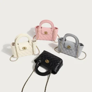 Summer Tweed Style Quilted Handbag Fashionable Versatile Chain Bag Niche New Crossbody Work Clothing Zip Closure Polyester