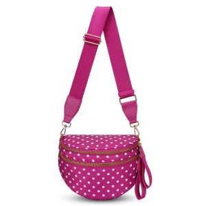 Summer Waterproof Dot Nylon Fanny Pack Waist Bags Cute Belt Sport Dumpling Shoulder Saddle Bag for Girls Women