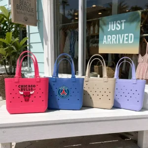 Summer Waterproof EVA Beach Tote Bag and Silicone Beach Bag with Custom Logo Large Capacity for Women Beach Travel