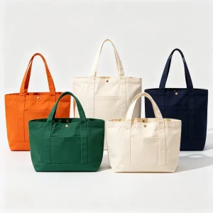 Sustainable Plain Canvas Tote Bag Shoulder Strap Long Handles Supermarket Carryall Travel Outdoor Daily Use Gift Option