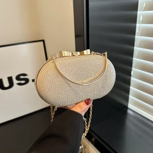 Sweet Sequin Evening Shoulder Bags for Women Lock Design Ladies Chain Crossbody Bag Luxury Solid Color Female Handbags Purse