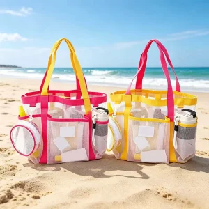 Swimming Beach Bag with Wet Dry Separation Waterproof Large Capacity Practical for Fitness Storage Summer Mesh Design