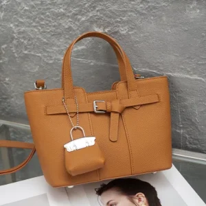 TOGO Genuine Leather Tote Bag for Women Cross Border Fashion Versatile Crossbody Shoulder Bag Trendy Large Capacity Purse