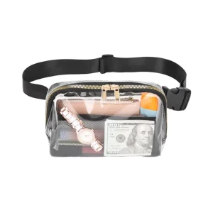 TPU Waist Fanny Pack Custom Water-Resistant Portable Zipper Closure Belt Bag For Women Men
