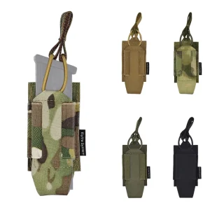 Tactical Gear Molle Compatible High Quality Single 9mm Mag Elastic Pouch Bag For Plate Carrier And Chest Rig MU