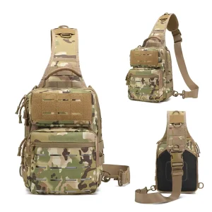 Tactical Laser Cutting Molle Single Shoulder Backpack, Sling Bag for Men