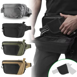 Tactical Waist Bag Concealed Carry Bag Quick Access Bag Adjustable Waist Belt Fanny Pack with Holster Outdoor