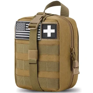 Tan 900D Waterproof Nylon Rip Away Tactical First Aid IFAK Trauma Kit Pouch