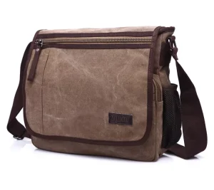 Texture Hardware Zipper Canvas Shoulder Satchel Crossbody Sling Bags for Women Men
