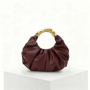 Thick Metal Handle New Pu Leather Tote Bags for Women Luxury Niche Design Hobo Bag Women Handbag Pleated Stylish Cloud Bag