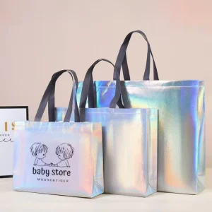 Thickened Waterproof Laser Non-Woven Bag Simple Gift Bag Wig Tote Bag Customizable with LOGO